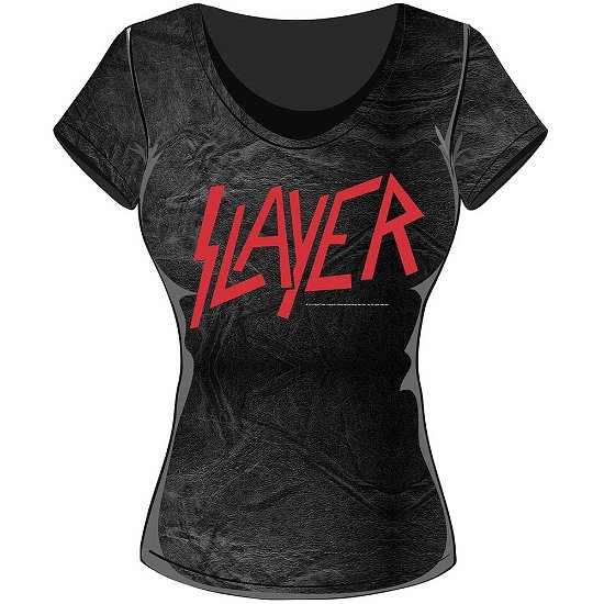 Cover for Slayer · Slayer Ladies T-Shirt: Classic Logo (Wash Collection) (T-shirt) [size XXL] [Black, Grey - Ladies edition] (2016)