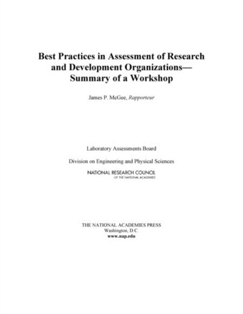 Cover for National Research Council · Best Practices in Assessment of Research and Development Organizations: Summary of a Workshop (Taschenbuch) (2012)
