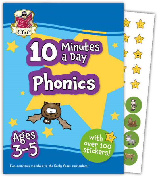 Cover for CGP Books · 10 Minutes a Day Phonics for Ages 3-5 (with reward stickers) - CGP Reception Activity Books and Cards (Pocketbok) (2023)