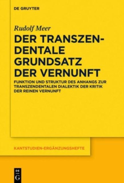 Cover for Meer · Der transzendentale Grundsatz der (Bog) (2018)