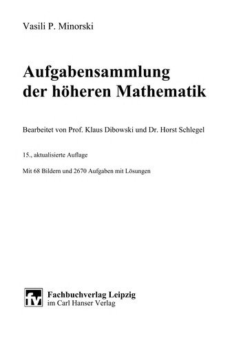 Cover for Minorski · Aufgabensammlg.Mathematik 15.A (Hardcover Book) (2008)