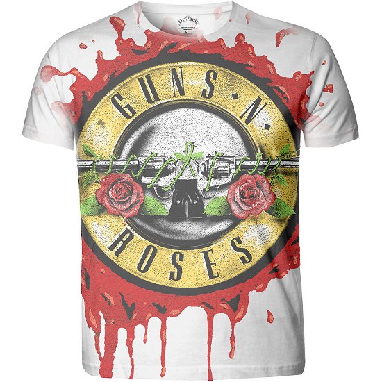 Guns N' Roses Unisex Tee: Blood Drip with Sublimation Printing - Guns N' Roses - Produtos - Bravado - 5056170607162 - 