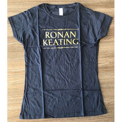 Cover for Ronan Keating · Ronan Keating Ladies T-Shirt: Logo (Ex Tour) (T-shirt) [size L] [Blue - Ladies edition]