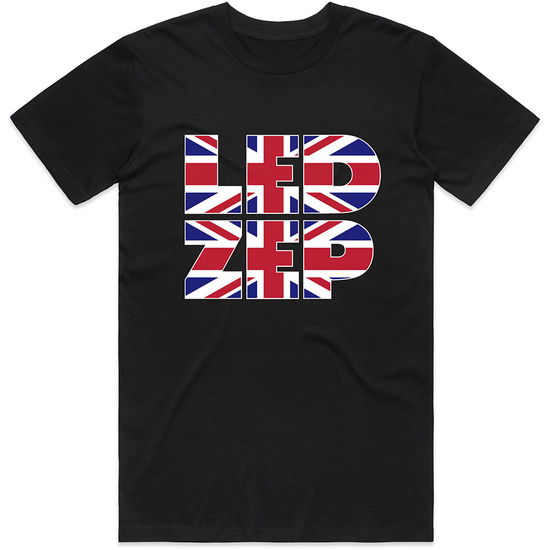 Cover for Led Zeppelin · Led Zeppelin Unisex T-Shirt: Union Jack Type (Black) (T-shirt) [size S] [Black - Unisex edition] (2020)