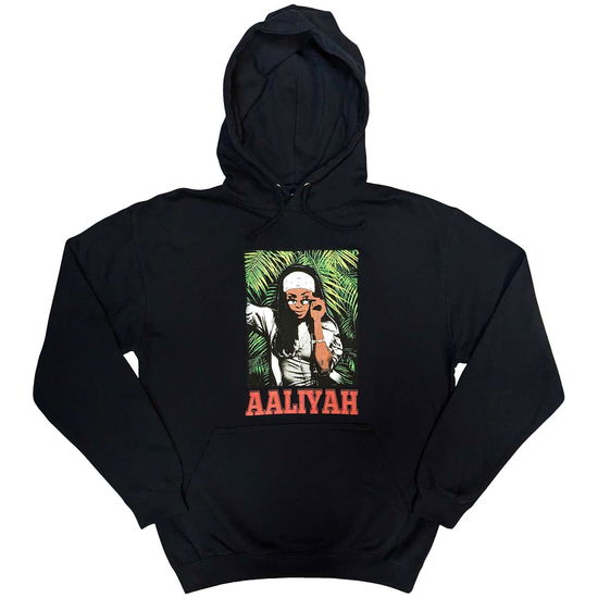 Aaliyah Unisex Pullover Hoodie: Foliage (Navy Blue) - Aaliyah - Merchandise -  - 5056737217162 - November 13, 2023