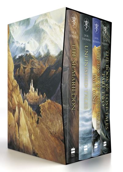 Cover for J. R. R. Tolkien · The History of Middle-earth (Boxed Set 1): The Silmarillion, Unfinished Tales, the Book of Lost Tales, Part One &amp; Part Two - The History of Middle-earth (Buch) [Boxed Set edition] (2023)