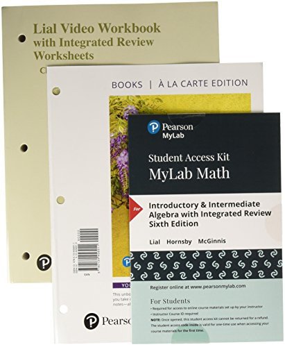 Cover for Margaret Lial · Introductory &amp; Intermediate Algebra, Loose-Leaf Version with Integrated Review and Worksheets Plus MyLab Math -- Access Card Package (Taschenbuch) (2017)