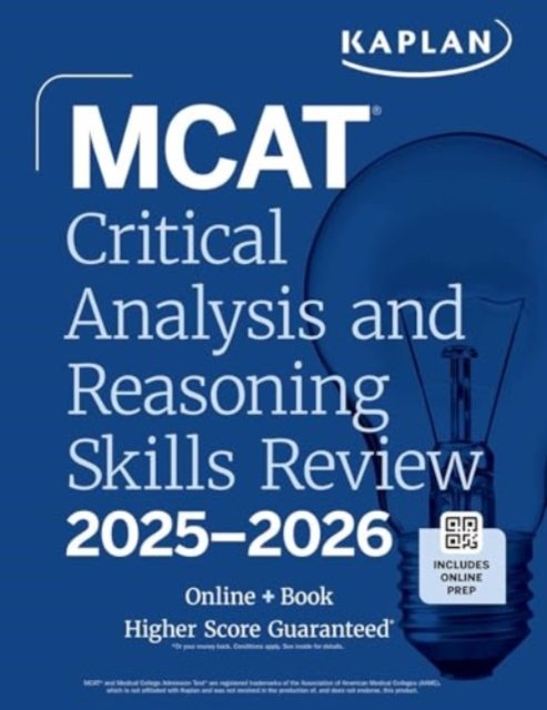 MCAT Critical Analysis and Reasoning Skills Review 2025-2026: Online + Book - Kaplan Test Prep - Kaplan Test Prep - Książki - Kaplan Publishing - 9781506294162 - 15 sierpnia 2024