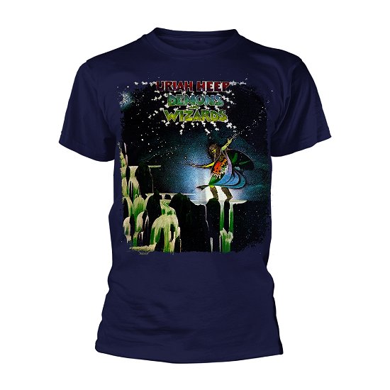 Cover for Uriah Heep · Demons and Wizards (Navy) (T-shirt) [size S] [Blue edition] (2018)