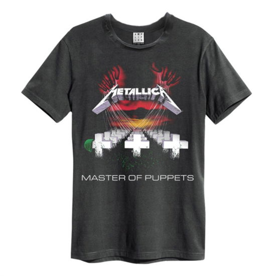 Metallica - Masters Of Puppets Amplified Vintage Charcoal Large T-Shirt - Metallica - Produtos - AMPLIFIED - 5022315165163 - 