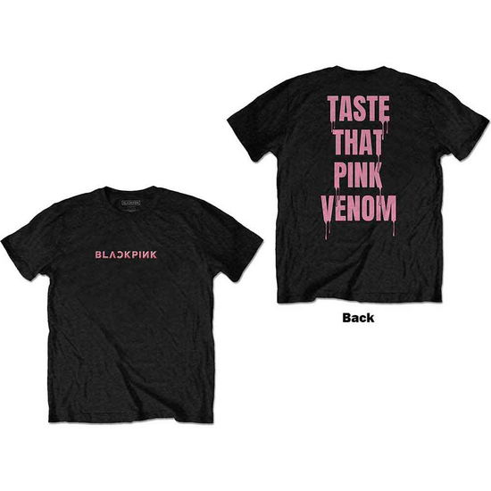 BlackPink Unisex T-Shirt: Taste That (Back Print) - BlackPink - Produtos - YG ENTERTAINMENT - 5056561057163 - 9 de novembro de 2022