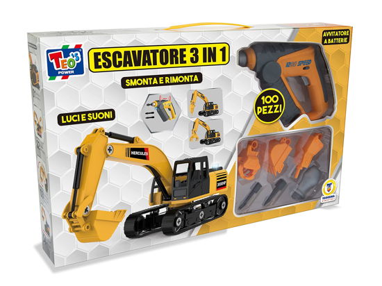 Escavatore 3 In 1 Con Trapano Luci E Suonitot. 100 Pz - Window Box - Teorema: Teo'S - Merchandise -  - 8017967673163 - 