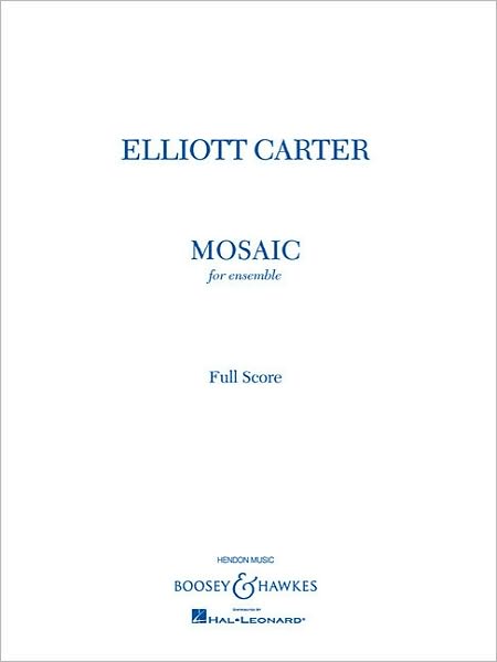 Cover for Elliott Carter · Mosaic (Paperback Book) (2010)