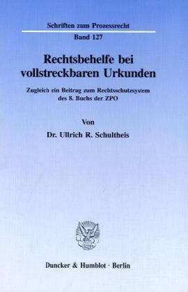 Cover for Schultheis · Rechtsbehelfe bei vollstreck (Book) (1996)