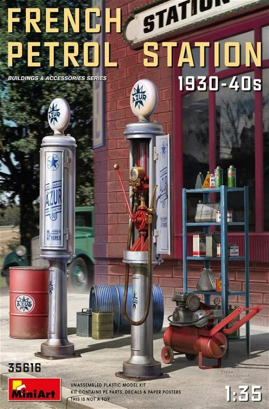 French Petrol Station 1930-40s 1:35 (6/20) * - MiniArt - Produtos - Miniarts - 4820183313164 - 