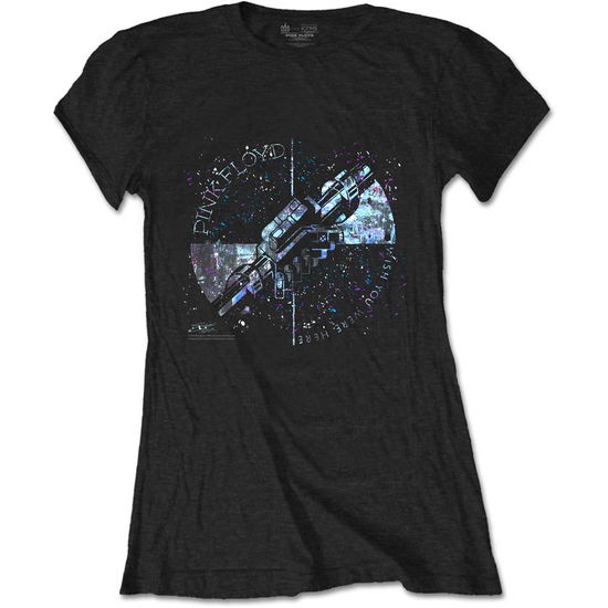 Cover for Pink Floyd · Pink Floyd Ladies T-Shirt: Machine Greeting Blue (T-shirt) [size S] [Black - Ladies edition]