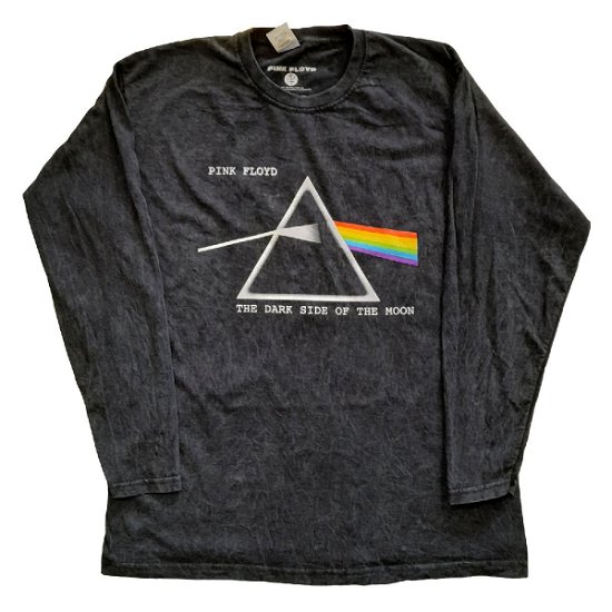 Pink Floyd Unisex Long Sleeve T-Shirt: Dark Side Of The Moon Courier (Wash Collection) - Pink Floyd - Produtos -  - 5056561018164 - 