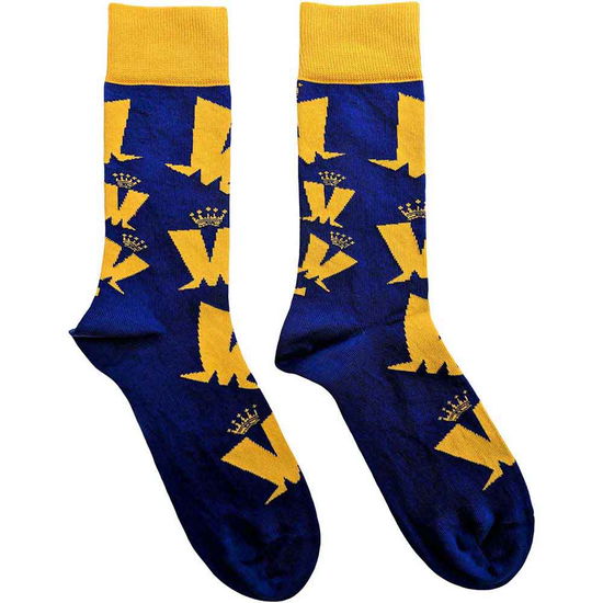 Madness Unisex Ankle Socks: Crown & M Pattern (Blue) (UK Size 7 - 11) - Madness - Produtos - - 5056561092164 - 29 de junho de 2023