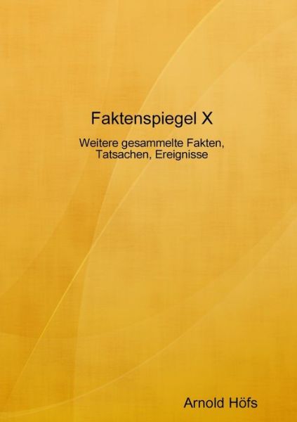 Faktenspiegel X - Arnold Höfs - Książki - Wright Books - 9780244487164 - 21 maja 2019