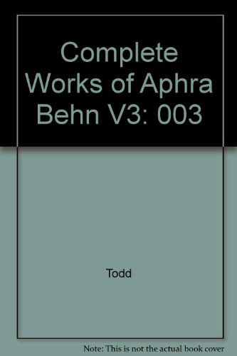 Cover for Aphra Behn · Works of Aphra Behn: Volume Iii, the Fair Jilt and Other Shor (Hardcover Book) (1995)