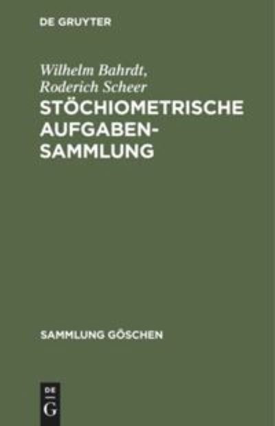 Cover for Wilhelm Bahrdt · Stöchiometrische Aufgabensammlung (Book) (1952)