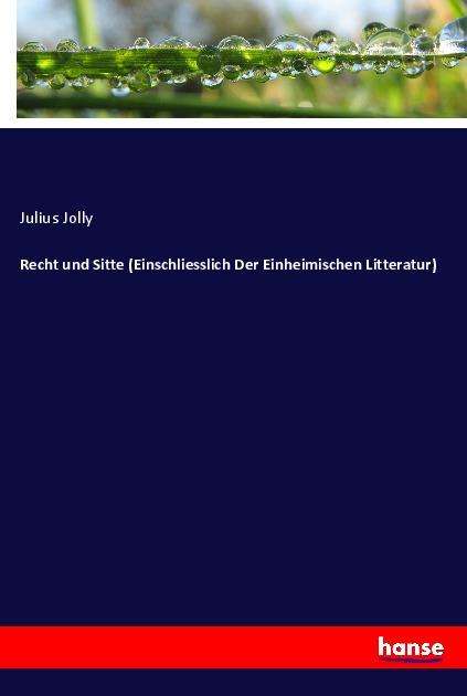 Cover for Jolly · Recht und Sitte (Einschliesslich (Buch)