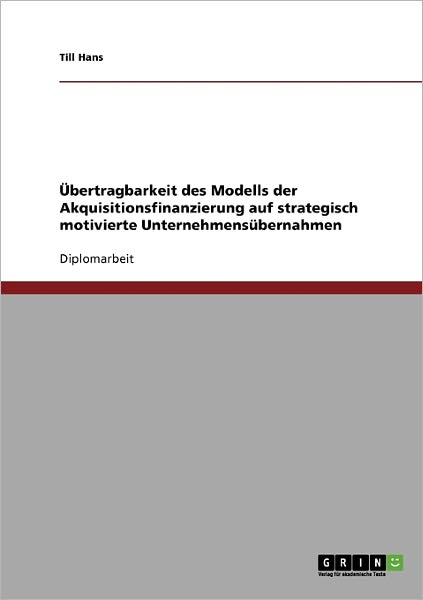 Cover for Hans · Übertragbarkeit des Modells der Ak (Book) [German edition] (2007)