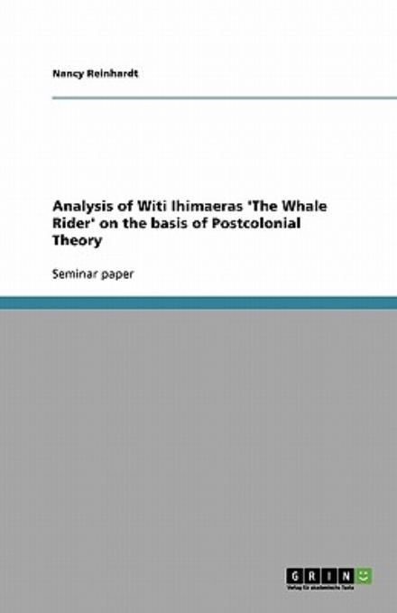 Cover for Reinhardt · Analysis of Witi Ihimaeras 'T (Book) (2009)