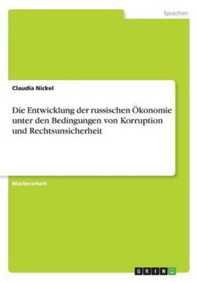 Die Entwicklung der russischen Ö - Nickel - Books -  - 9783668246164 - July 22, 2016