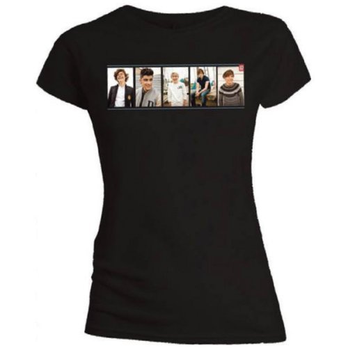 One Direction Ladies T-Shirt: Photo Split (Skinny Fit) - One Direction - Merchandise - Global - Apparel - 5055295351165 - 