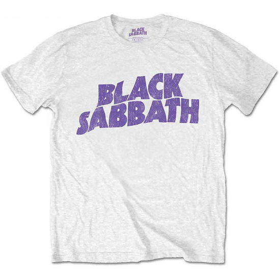 Black Sabbath Kids T-Shirt: Wavy Logo (Retail Pack) (9-10 Years) - Black Sabbath - Produtos -  - 5056170680165 - 