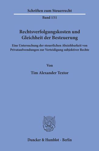 Cover for Textor · Rechtsverfolgungskosten und Glei (Book) (2020)