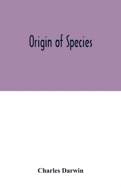 Cover for Charles Darwin · Origin of species (Paperback Bog) (2020)