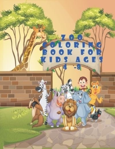 Cover for Coloring Book · Zoo coloring book for kids ages 4-8 (Paperback Book) (2020)
