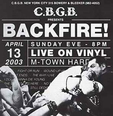 Cover for Backfire · Live At Cbgb's (CD) (2022)