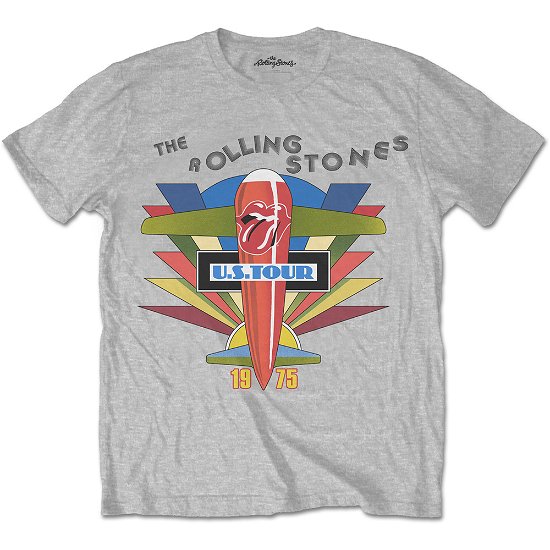 Cover for The Rolling Stones · The Rolling Stones Unisex T-Shirt: Retro US Tour 1975 (T-shirt) [size S] [Grey - Unisex edition]