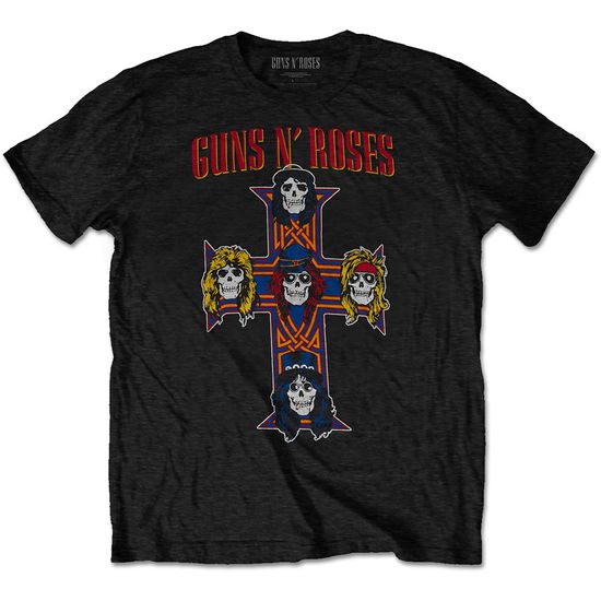 Guns N' Roses Unisex T-Shirt: Vintage Cross - Guns N Roses - Fanituote - ROCK OFF - 5056170670166 - 