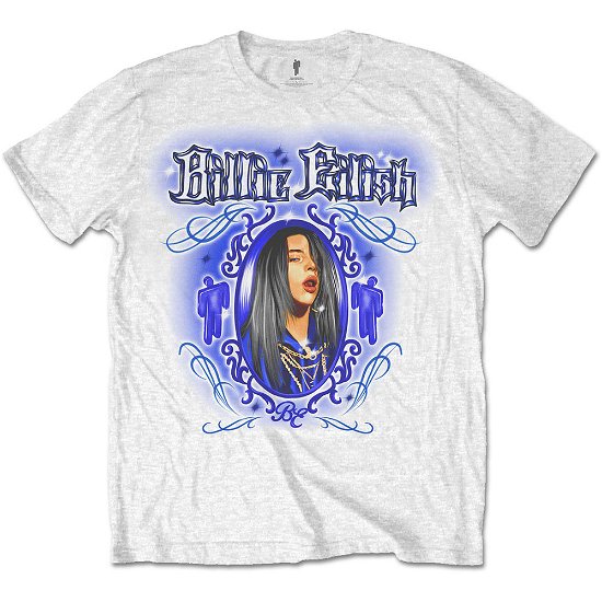 Cover for Billie Eilish · Airbrush Photo (13-14 Years) - Kids Tee - White (Bekleidung) [size 13-14yrs] [White - Kids edition]