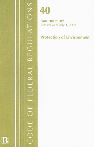 Cover for Not Available (Na) · Code of Federal Regulations Title 40 Parts 700 to 789 Protection of Environment: Revised As of July 1, 2009 (Taschenbuch) (2009)