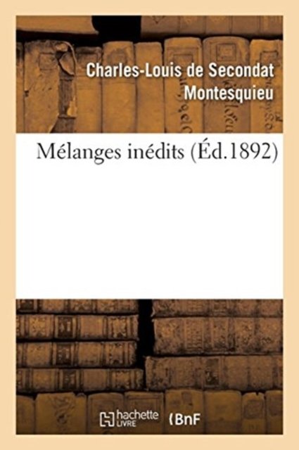 Cover for Montesquieu · Melanges Inedits (Paperback Book) (2017)