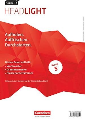 Cover for Cornelsen Verlag GmbH · English G Headlight Band 1: 5. Schuljahr - Arbeitshefte Wordmaster, Grammarmaster und Klassenarbeitstrainer (Im Paket) (Paperback Book) (2021)