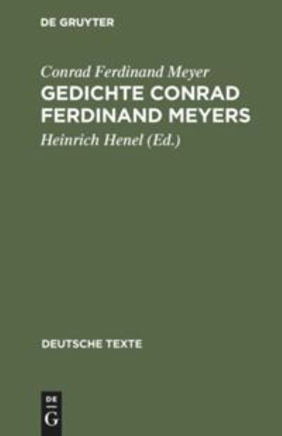 Cover for Conrad Ferdinand Meyer · Gedichte Conrad Ferdinand Meyers (Hardcover Book) (1962)