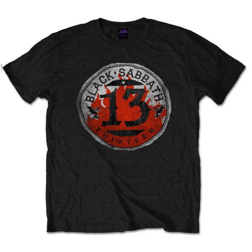 Black Sabbath Unisex T-Shirt: 13 Flame Circle - Black Sabbath - Merchandise - ROFF - 5055295357167 - 13. januar 2015