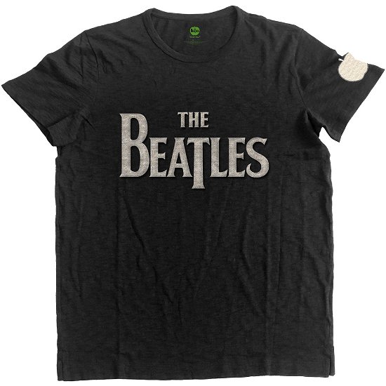 Cover for The Beatles · The Beatles Unisex T-Shirt: Drop T Logo (Applique) (T-shirt) [size S] [Black - Unisex edition]
