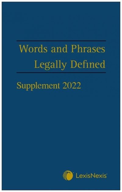 Cover for Hay, David, MA, LLM · Words and Phrases Legally Defined 2022 Supplement (Pocketbok) (2022)