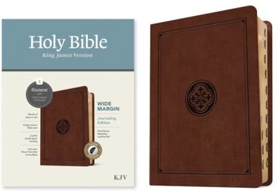 Cover for Tyndale · KJV Wide Margin Bible, Filament Enabled Edition (Red Letter, LeatherLike, Dark Brown Medallion, Indexed) (Bog) (2023)