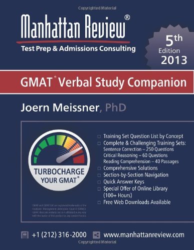 Manhattan Review GMAT Verbal Study Companion [5th Edition] - Joern Meissner - Boeken - Manhattan Review, Inc. - 9781629260167 - 18 december 2012
