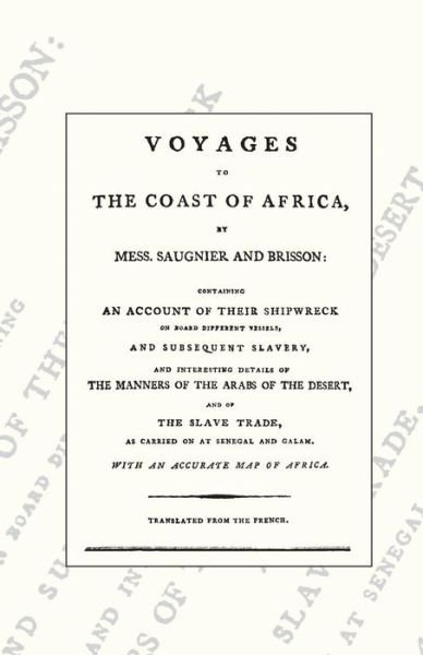 Cover for Pierre Raymond De Saugnier et Brisson · Voyages to the Coast of Africa (Paperback Book) (2007)
