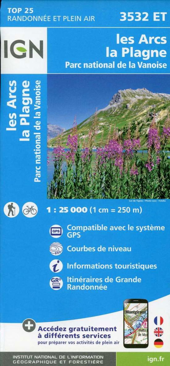 IGN Karte Les Arcs - La Plagne -  - Books - Institut Geographique National - 9782758547167 - September 24, 2018