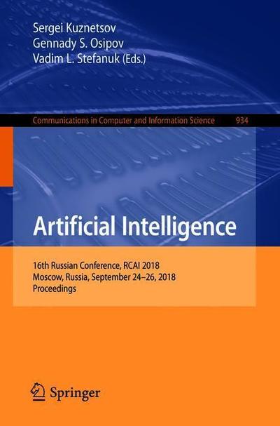 Artificial Intelligence - - Livros - Springer Nature Switzerland AG - 9783030006167 - 8 de setembro de 2018